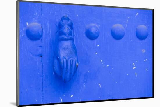 North Africa, Morocco, Traiditoional Moroccan door detail of Chefchaouen.-Emily Wilson-Mounted Photographic Print