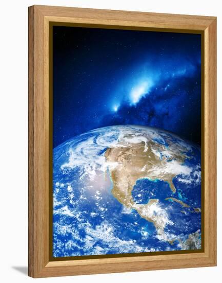 North America And the Milky Way-Detlev Van Ravenswaay-Framed Premier Image Canvas