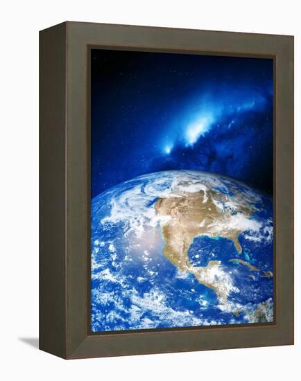 North America And the Milky Way-Detlev Van Ravenswaay-Framed Premier Image Canvas