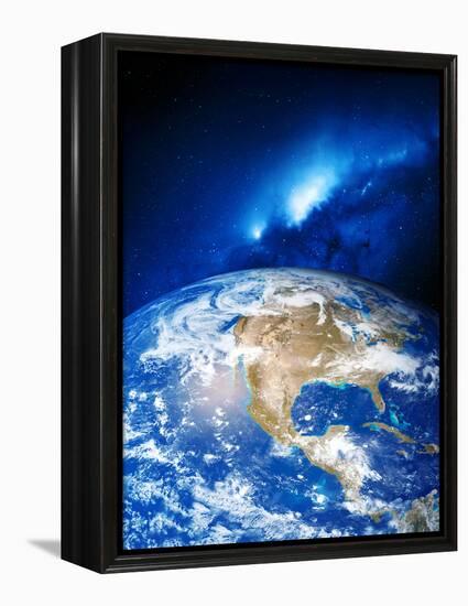 North America And the Milky Way-Detlev Van Ravenswaay-Framed Premier Image Canvas