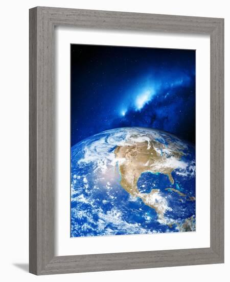 North America And the Milky Way-Detlev Van Ravenswaay-Framed Photographic Print