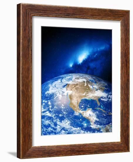 North America And the Milky Way-Detlev Van Ravenswaay-Framed Photographic Print