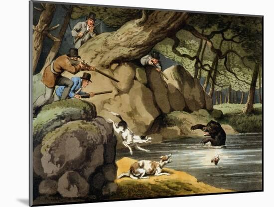 North America Bear Hunt-Samuel Howitt-Mounted Giclee Print