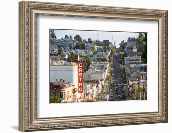 North America, USA, America, California, San Francisco, Aerial view of Castro street and the surrou-Jordan Banks-Framed Photographic Print