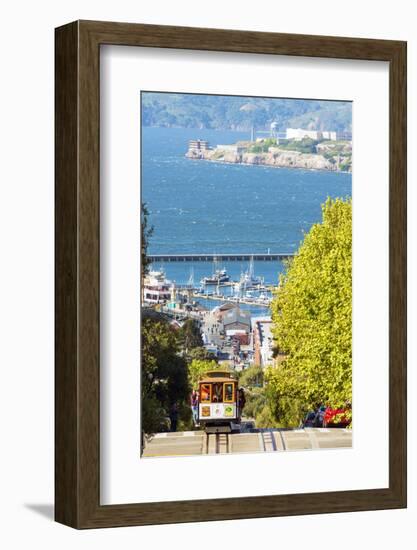 North America, USA, America, California, San Francisco, car going down Mount Davidson park and down-Jordan Banks-Framed Photographic Print