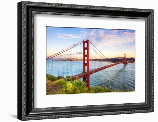 North America, USA, America, California, San Francisco, sunrise over the Golden Gate bridge-Jordan Banks-Framed Photographic Print