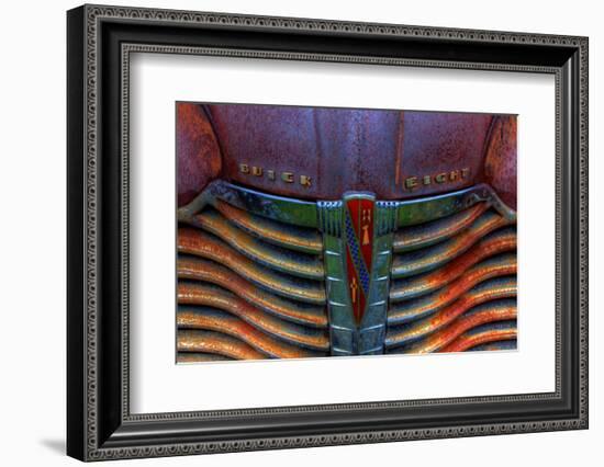 North America, USA, Georgia, Grill of old rusted Buick at Old Car City.-Joanne Wells-Framed Photographic Print