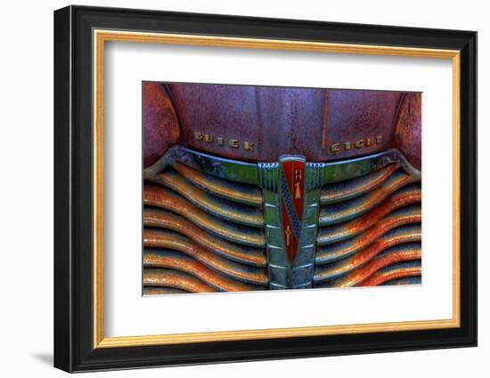 North America, USA, Georgia, Grill of old rusted Buick at Old Car City.-Joanne Wells-Framed Photographic Print