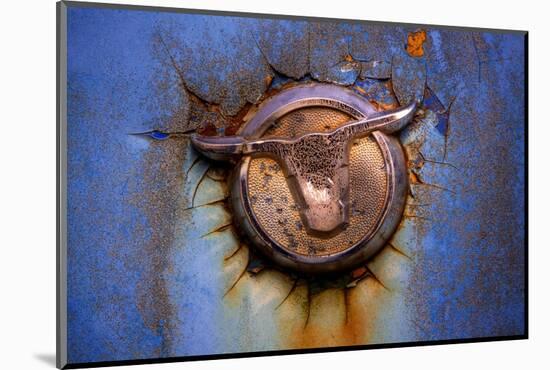 North America, USA, Georgia, Hood ornament on old rusted car at Old Car City.-Joanne Wells-Mounted Photographic Print