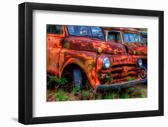 North America, USA, Georgia, Rusty trucks at Old Car City.-Joanne Wells-Framed Photographic Print