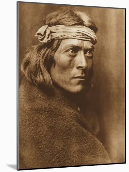 North American Indian, a Zuni Governor-Edward S. Curtis-Mounted Giclee Print