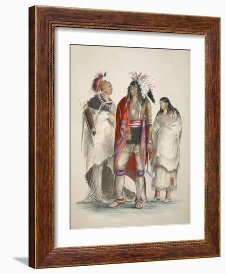 North American Indians, from Catlin's North American Indian Portfolio. Hunting Scenes and Amusement-George Catlin-Framed Giclee Print