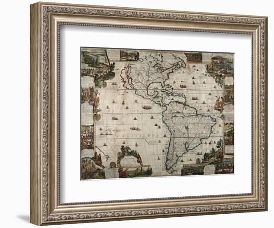 North and South America-Vintage Reproduction-Framed Art Print