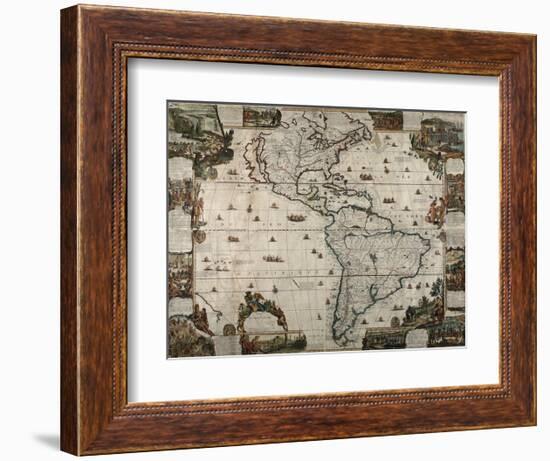 North and South America-Vintage Reproduction-Framed Art Print