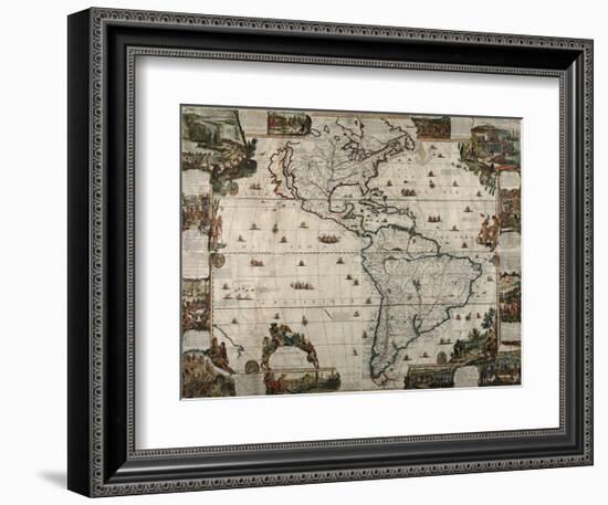 North and South America-Vintage Reproduction-Framed Art Print