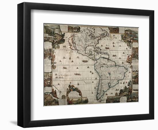 North and South America-Vintage Reproduction-Framed Art Print