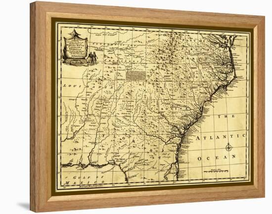 North and South Carolina & Georgia - Panoramic Map-Lantern Press-Framed Stretched Canvas