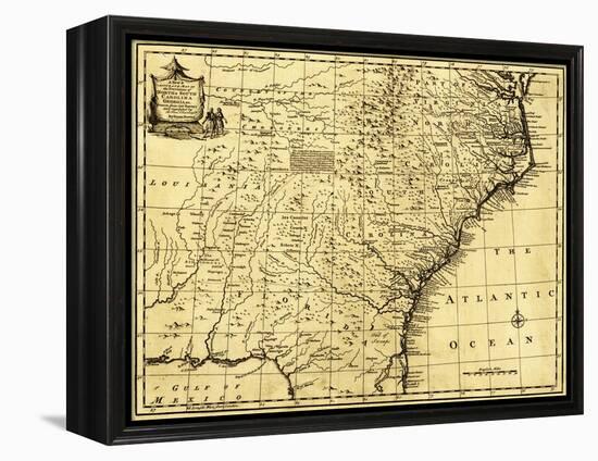 North and South Carolina & Georgia - Panoramic Map-Lantern Press-Framed Stretched Canvas