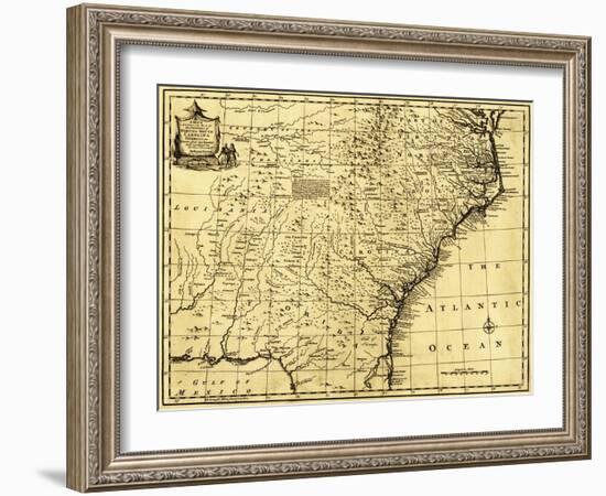 North and South Carolina & Georgia - Panoramic Map-Lantern Press-Framed Art Print