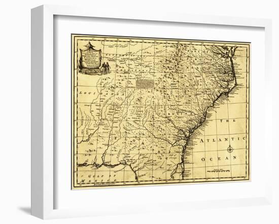 North and South Carolina & Georgia - Panoramic Map-Lantern Press-Framed Art Print