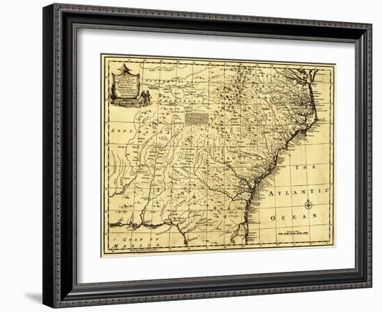 North and South Carolina & Georgia - Panoramic Map-Lantern Press-Framed Art Print