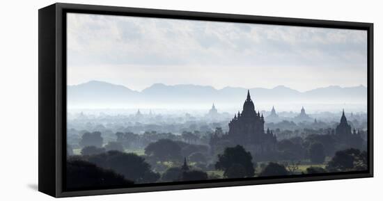 North and South Guni Temples Pagodas and Stupas in Early Morning Mist at Sunrise-Stephen Studd-Framed Premier Image Canvas