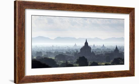 North and South Guni Temples Pagodas and Stupas in Early Morning Mist at Sunrise-Stephen Studd-Framed Photographic Print