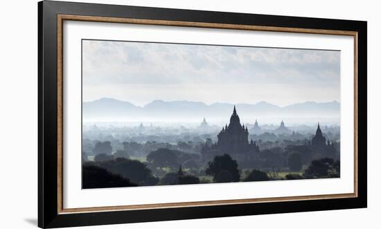 North and South Guni Temples Pagodas and Stupas in Early Morning Mist at Sunrise-Stephen Studd-Framed Photographic Print