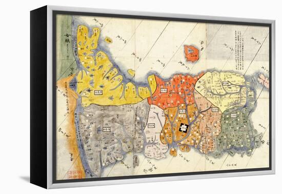 North and South Korea - Panoramic Map-Lantern Press-Framed Stretched Canvas