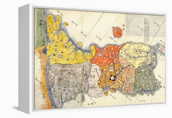 North and South Korea - Panoramic Map-Lantern Press-Framed Stretched Canvas