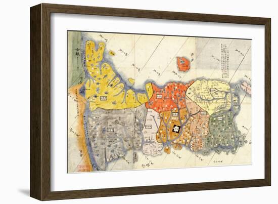 North and South Korea - Panoramic Map-Lantern Press-Framed Art Print