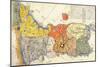 North and South Korea - Panoramic Map-Lantern Press-Mounted Art Print