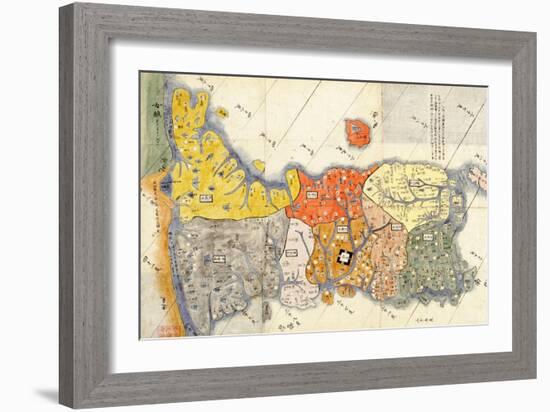 North and South Korea - Panoramic Map-Lantern Press-Framed Art Print