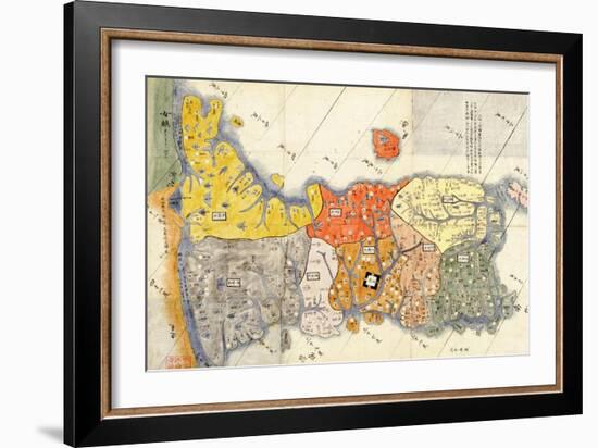 North and South Korea - Panoramic Map-Lantern Press-Framed Art Print