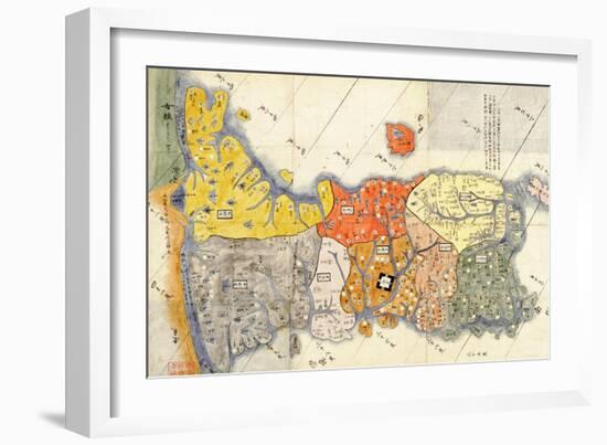 North and South Korea - Panoramic Map-Lantern Press-Framed Art Print