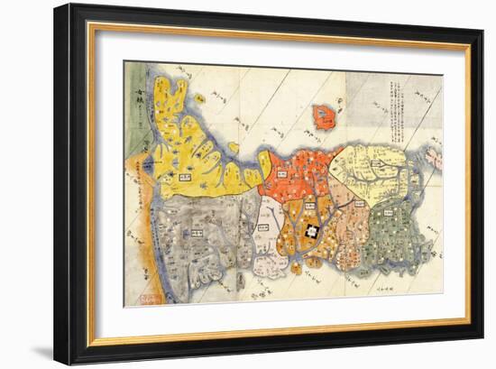 North and South Korea - Panoramic Map-Lantern Press-Framed Art Print