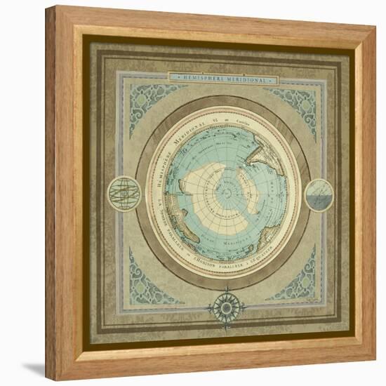 North and South Map II-Elizabeth Medley-Framed Stretched Canvas