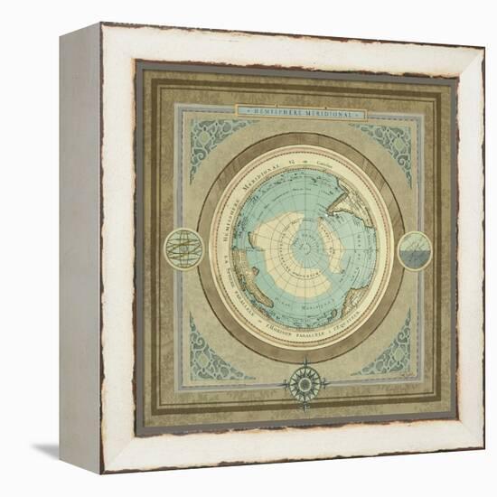 North and South Map II-Elizabeth Medley-Framed Stretched Canvas