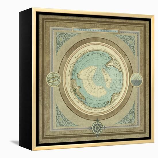 North and South Map II-Elizabeth Medley-Framed Stretched Canvas