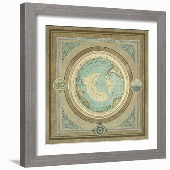 North and South Map II-Elizabeth Medley-Framed Art Print