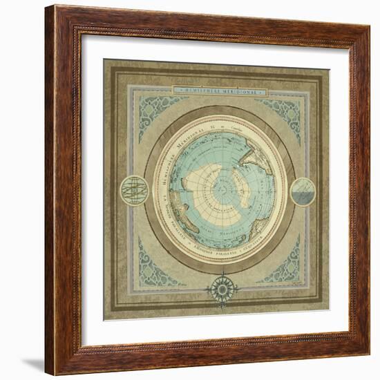 North and South Map II-Elizabeth Medley-Framed Art Print