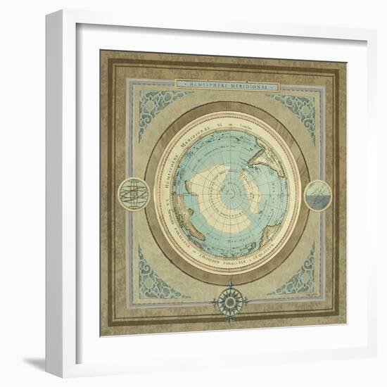 North and South Map II-Elizabeth Medley-Framed Art Print