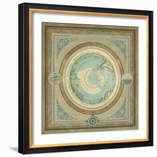 North and South Map II-Elizabeth Medley-Framed Art Print