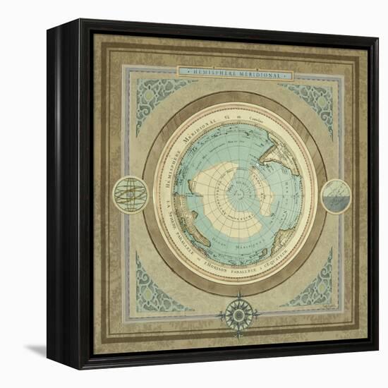 North and South Map II-Elizabeth Medley-Framed Stretched Canvas