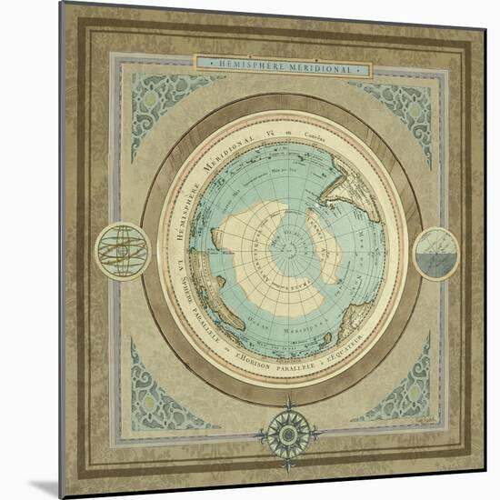 North and South Map II-Elizabeth Medley-Mounted Premium Giclee Print