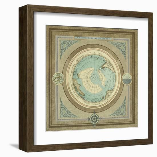 North and South Map II-Elizabeth Medley-Framed Art Print