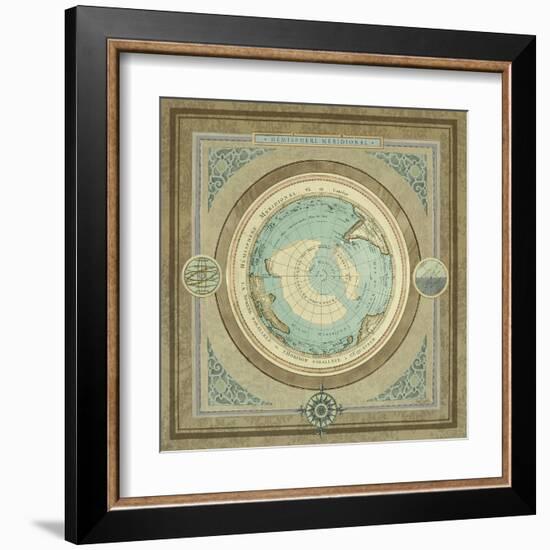 North and South Map II-Elizabeth Medley-Framed Art Print