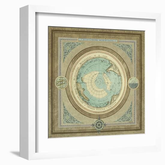 North and South Map II-Elizabeth Medley-Framed Art Print