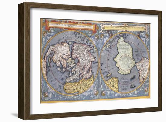 North and South Poles, 1593-Gerard De Jode-Framed Giclee Print