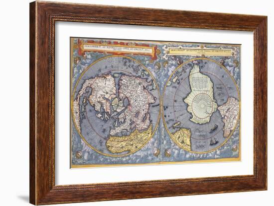 North and South Poles, 1593-Gerard De Jode-Framed Giclee Print